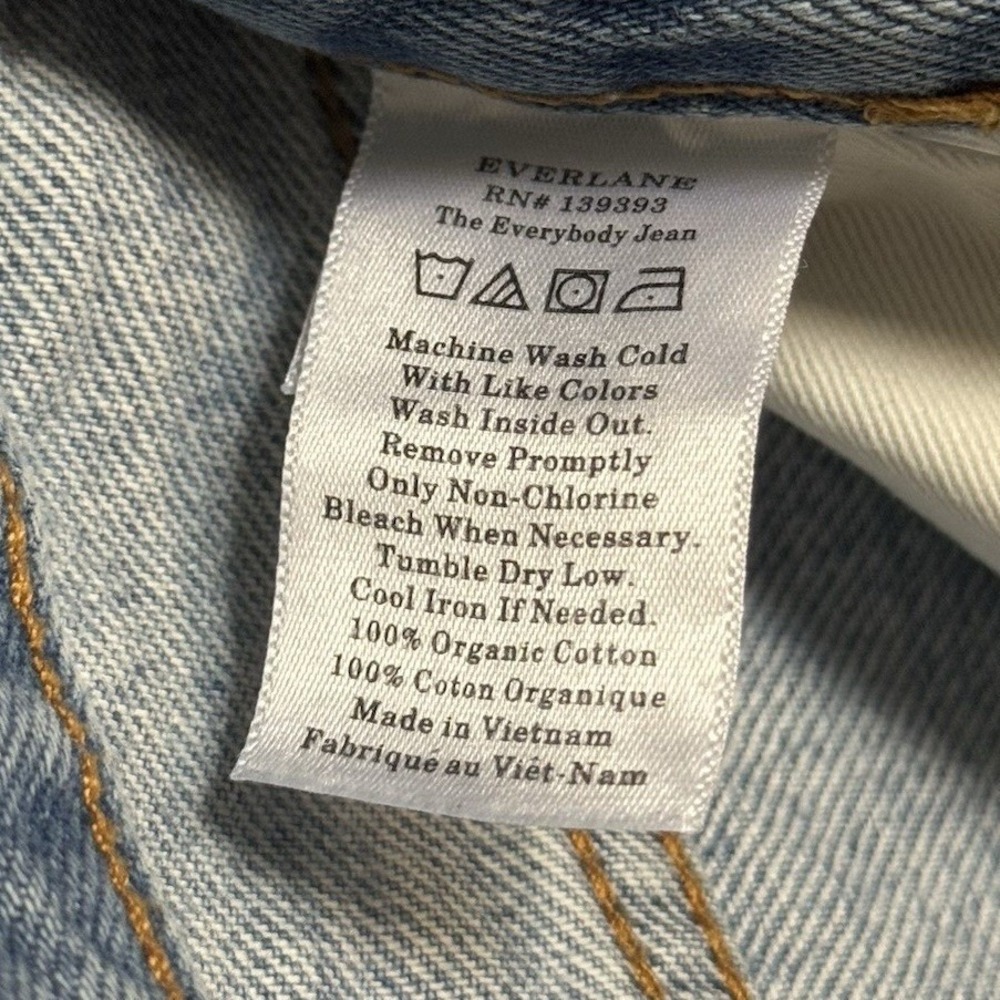 Everlane The Everybody Jean Light Wash Organic Cotton Distressed Straight Leg E7 - Picture 7 of 7